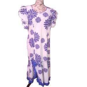 Vintage T & L Muumuu Factory Hawaiian tiki tropical dress. Size 10